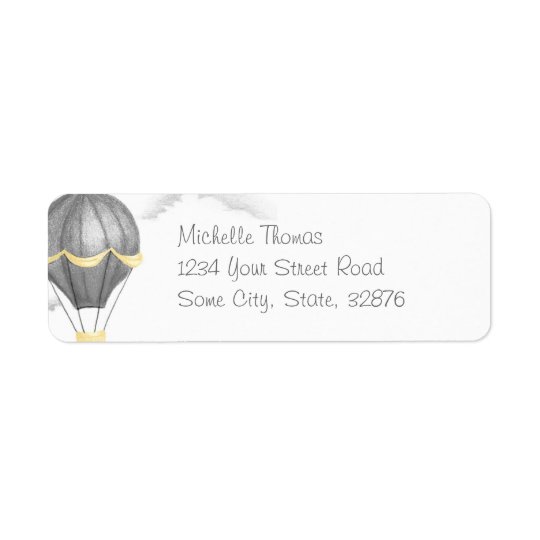 Whimsical Vintage Hot Air Balloon Return Address Return Address Label