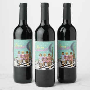 Whimsical Vintage Kids Bridesmaid Request  Wine Label