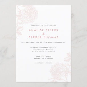 Whimsical Vintage Pink Botanical Invitation