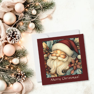 Whimsical Vintage Santa Customizable Holiday Card