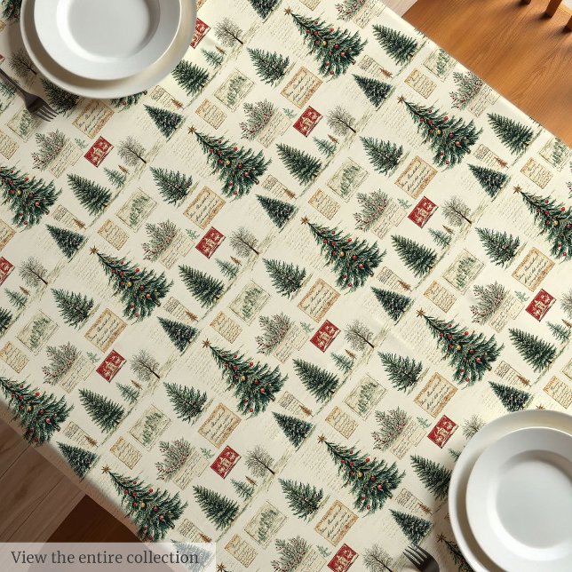 Whimsical vintage tablecloth in muted festive hues (Whimsical vintage tablecloth in muted festive hues)