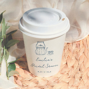 Whimsical Vintage Tea Party Bridal Shower Paper Cups