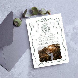 Whimsical Vows Hand Drawn Doodle Thank You Card
