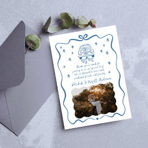 Whimsical Vows   Hand Drawn Doodle    Thank You Card