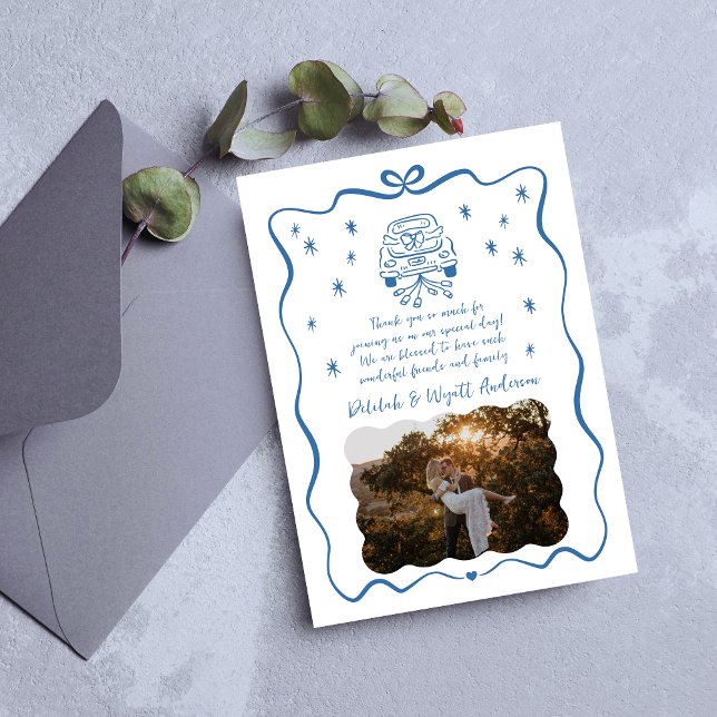 Whimsical Vows | Hand Drawn Doodle |  Thank You Card (Creator Uploaded)