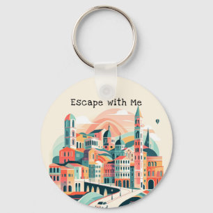 Whimsical Wanderlust Dreamscape Adventurer Keychain