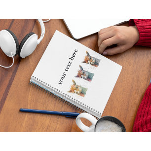 Whimsical Watercolor Alpacas, custom Notebook