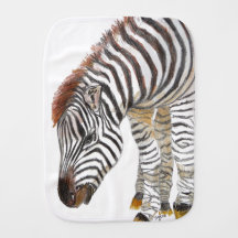 Whimsical Watercolor Baby Zebra Safari Burp Cloth