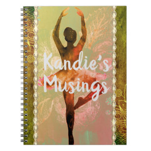Whimsical Watercolor Ballerina  Personalized  Notebook