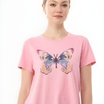 Whimsical Watercolor Butterfly Graphic Pastel Pink