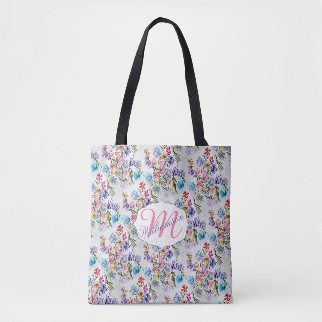 Whimsical Watercolor Butterfly Tote Bag (Front)