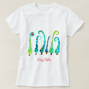 Whimsical watercolor christmas trees T-Shirt