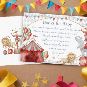 Whimsical Watercolor Circus Carnival Book Request Enclosure Card