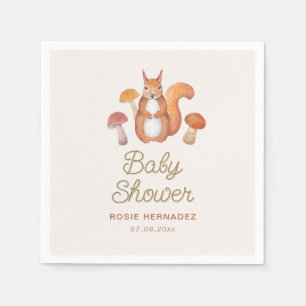 Whimsical Watercolor Fall Theme Baby Shower Napkin
