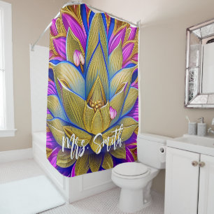 Whimsical Watercolor Floral Art with Custom Name