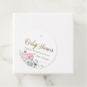 Whimsical Watercolor floral Custom Baby shower Favour Tags (In Situ)