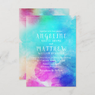 Whimsical Watercolor Floral Modern Invitation