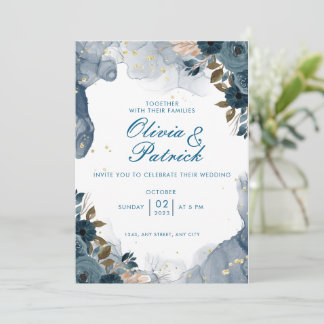 Whimsical Watercolor Floral Wedding Invitations