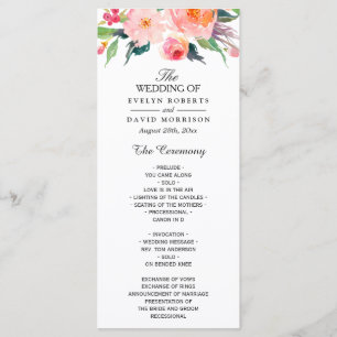 Whimsical Watercolor Floral Wedding Program