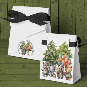 Whimsical Watercolor Forest Birthday Favor Box