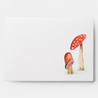 Whimsical Watercolor Forest Mushrooms Envelope