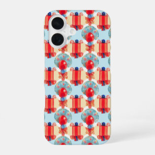 Whimsical Watercolor Holiday Pattern iPhone 16 Case