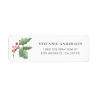 Whimsical Watercolor Holly Berry Holiday