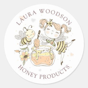 Whimsical Watercolor Honey Jar Label