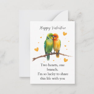 Whimsical Watercolor Lovebirds Card