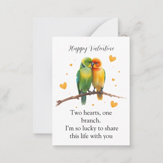 Whimsical Watercolor Lovebirds   Card (Front)