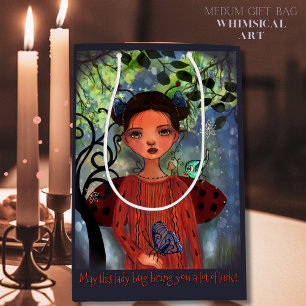 Whimsical Watercolor Lucky Ladybug Gift Bag