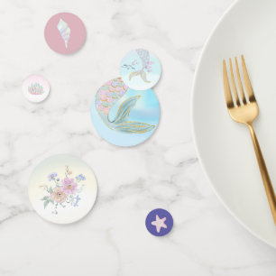 Whimsical Watercolor Mermaid Birthday Party Confetti