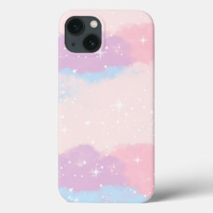  Whimsical Watercolor Multicolor Soft Pastel Cloud iPhone 13 Case