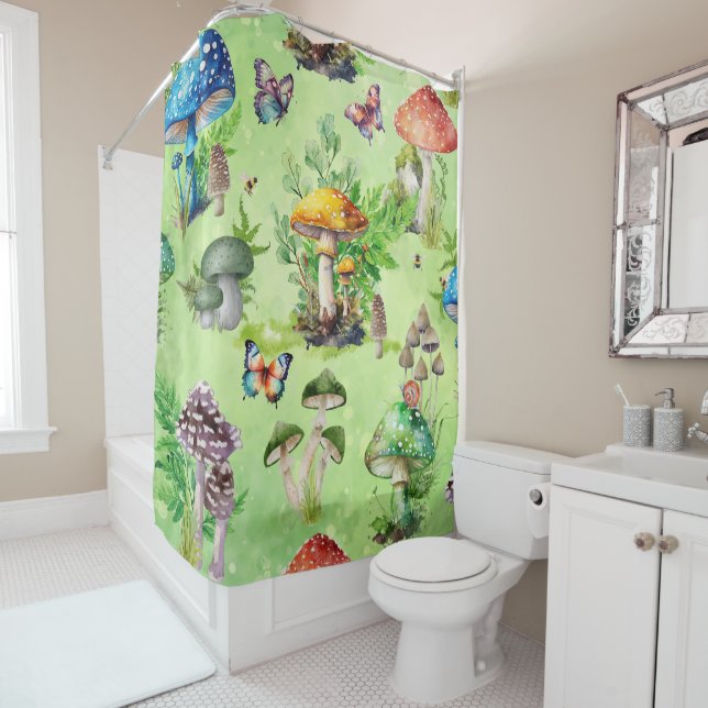 Whimsical Watercolor Mushroom Garden (In Situ)