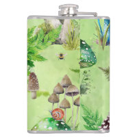 Whimsical Watercolor Mushroom Garden