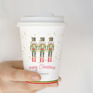 Whimsical Watercolor Nutcrackers Christmas Party  Paper Cups