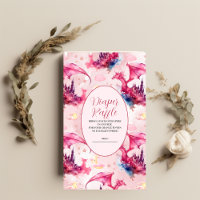 Whimsical Watercolor Pink Dragon Diaper Raffle