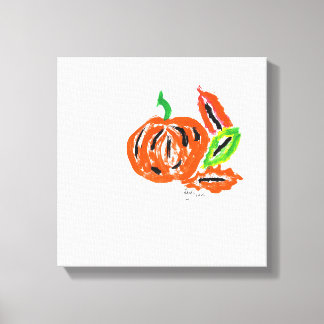 Whimsical Watercolor Pumpkin Canvas Print