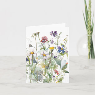 Whimsical Watercolor Spring Mix Personalizable Card