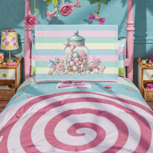 Whimsical Watercolor Sweet Candy Pillowcase
