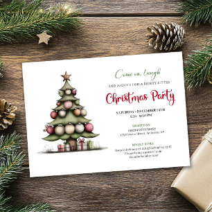 Whimsical watercolor tree editable festive invite