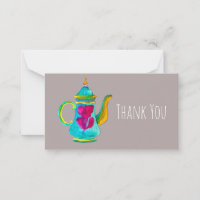 Whimsical watercolor Turkish teapot