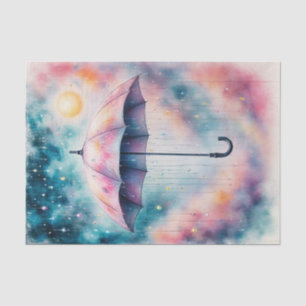Whimsical Watercolor Umbrella Decoupage   Jewel  Tissue Paper