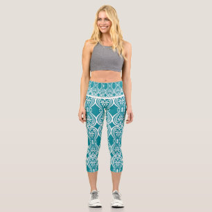 Whimsical Watercolor Wildflower Pattern Women's Le Capri Leggings