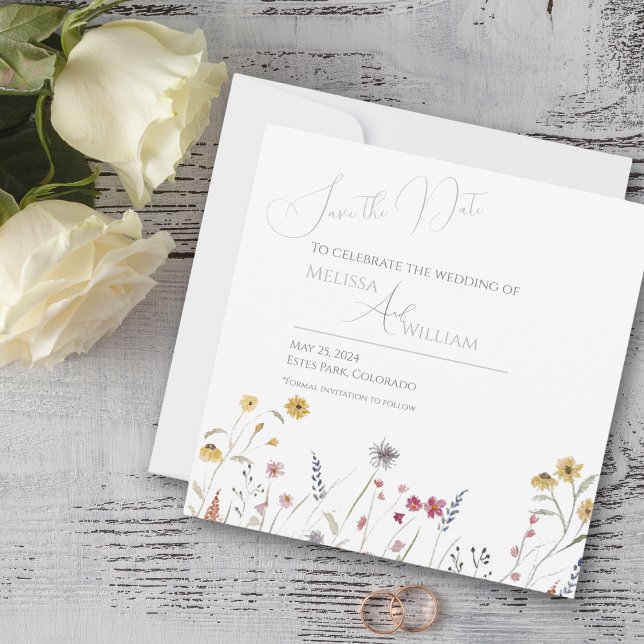 Whimsical Watercolor Wildflower Save The Date (Creator Uploaded)