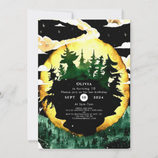 Whimsical Watercolor Woodland Birthday Invitation