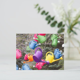 Whimsical Watering Cans Postcard