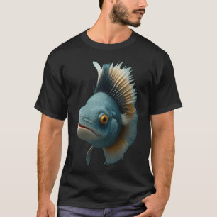 Whimsical Waves Fun Wild Fish Hair Art T-Shirt