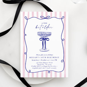 Whimsical Wavy Frame Tini Bit Older 30th Birthday  Invitation