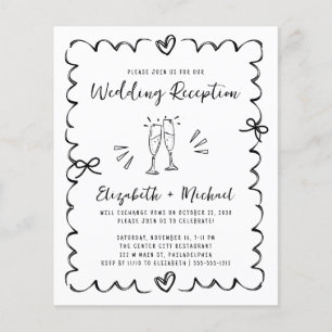 Whimsical Wavy Frame Wedding Reception Invitation